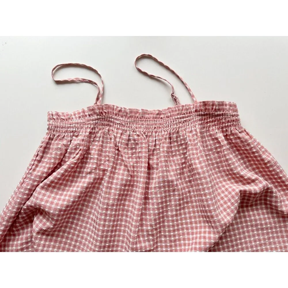 BB DAKOTA Lust For Life Pink Rose Blush Gingham Seersucker Shift Dress, Size M - Picture 9 of 13